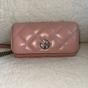 Tory Burch Blush Quilted Clutch